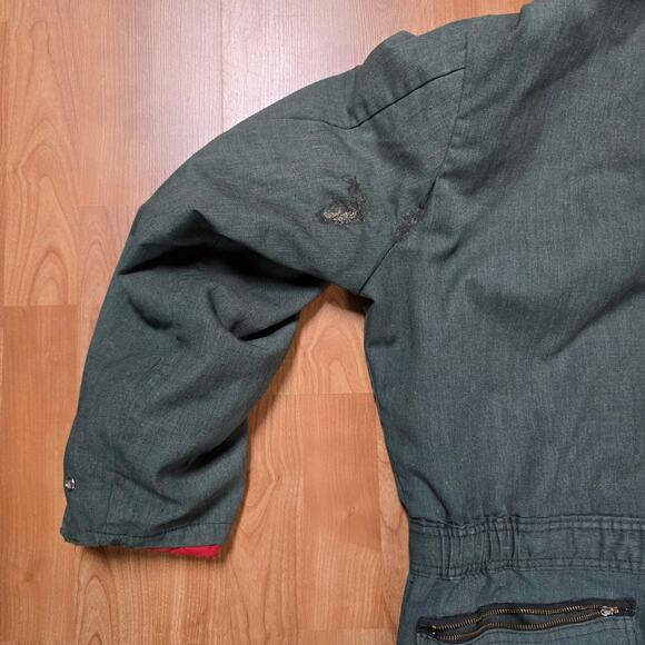 Vintage Zero Zone Insulated Coveralls Green Mens XL Workwear Bibs 90s - Picture 11 of 14